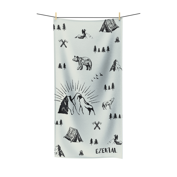 Light Gray Retro Camper Towel