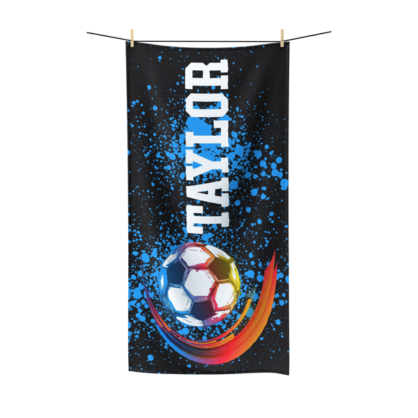 Blue Soccer Life Beach Towel