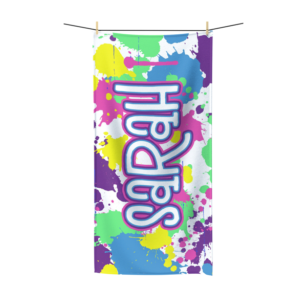 Neon Splatter Beach Towel