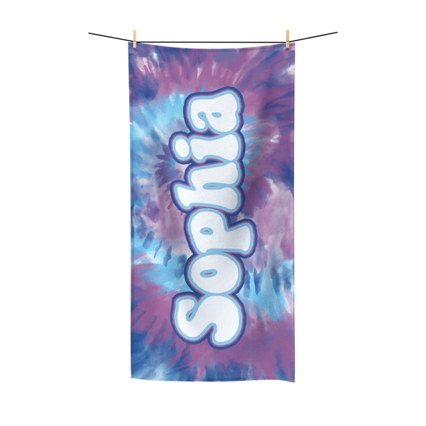 Purple Wave Tie-Dye Beach Towel