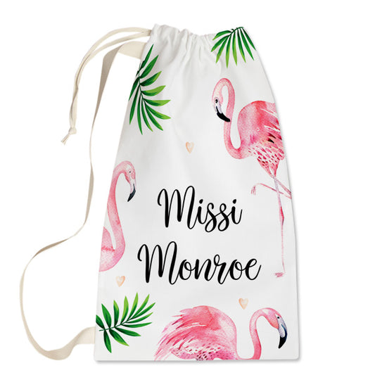 Watercolor Flamingo Laundry Bag