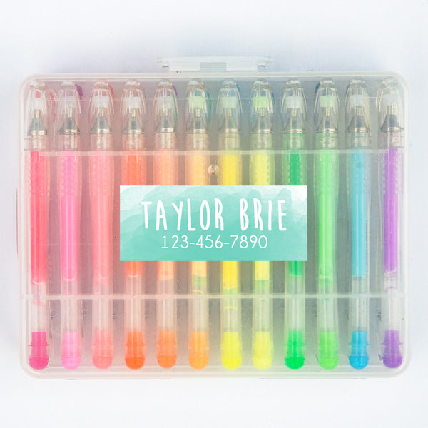 Watercolor Rectangle Contact Labels