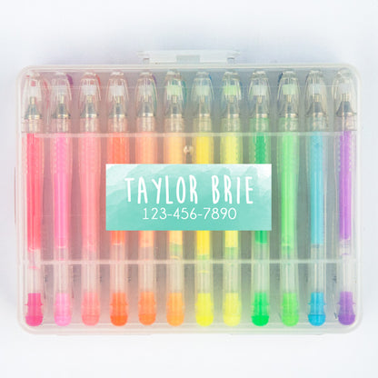 Watercolor Rectangle Contact Labels