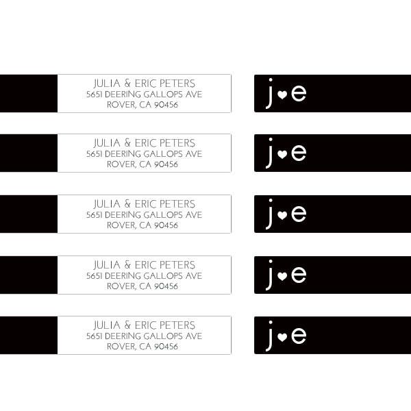 Monochrome Wrap Around Return Address Labels